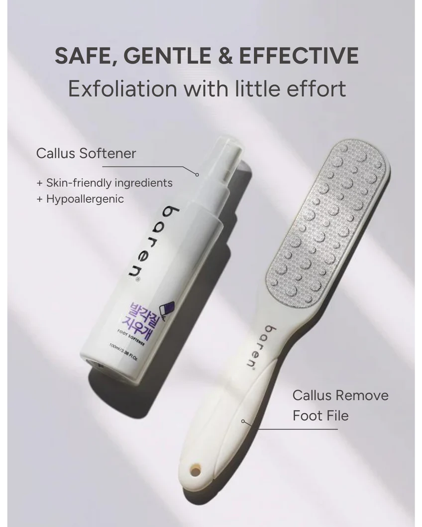 Callus Remover Kit for Feet: Foot File & Peeling Foot Spray