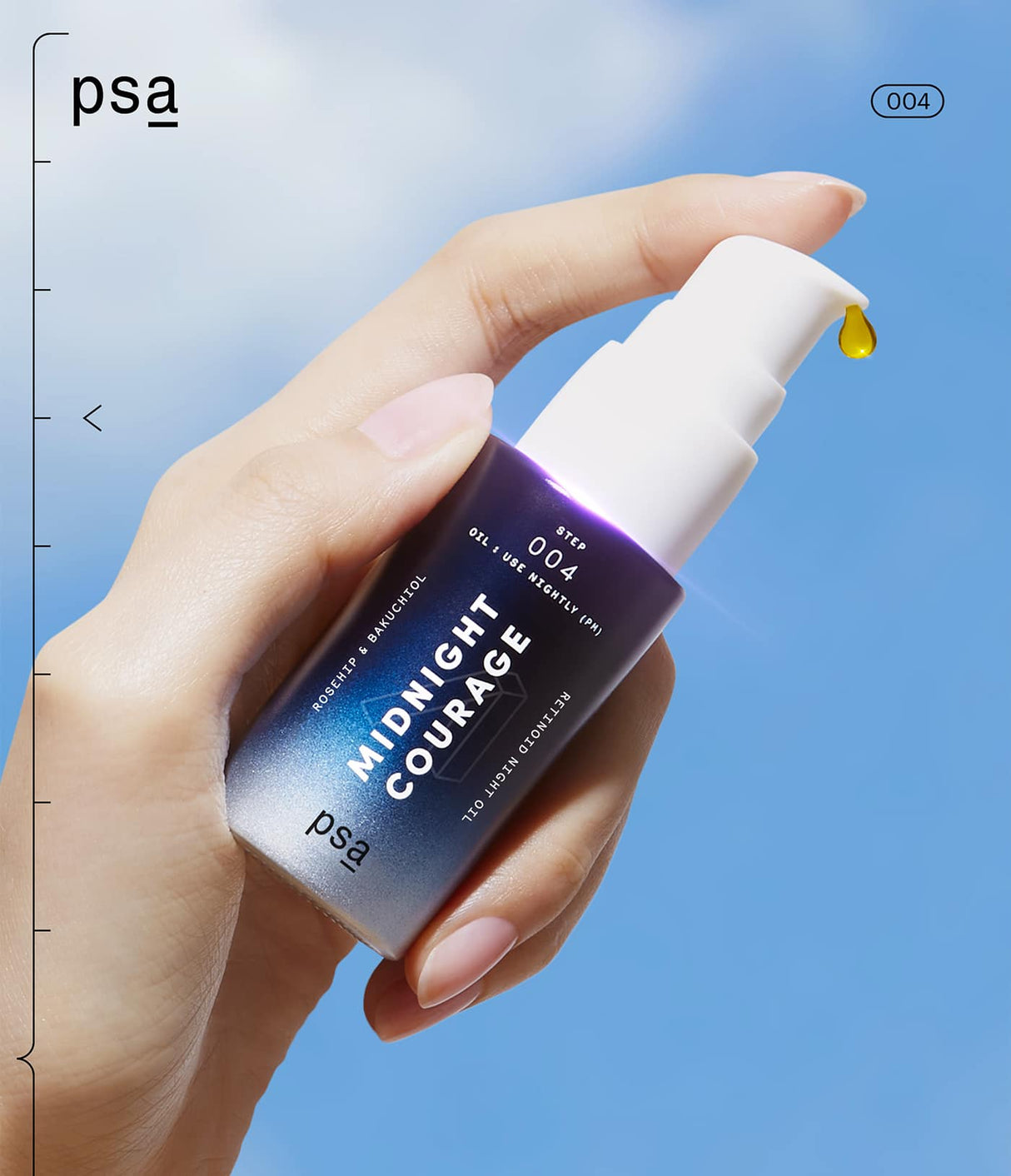 Midnight Courage Rosehip & Bakuchiol Retinol Night Oil by PSA